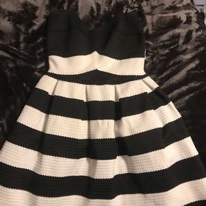 Black and white structured dress